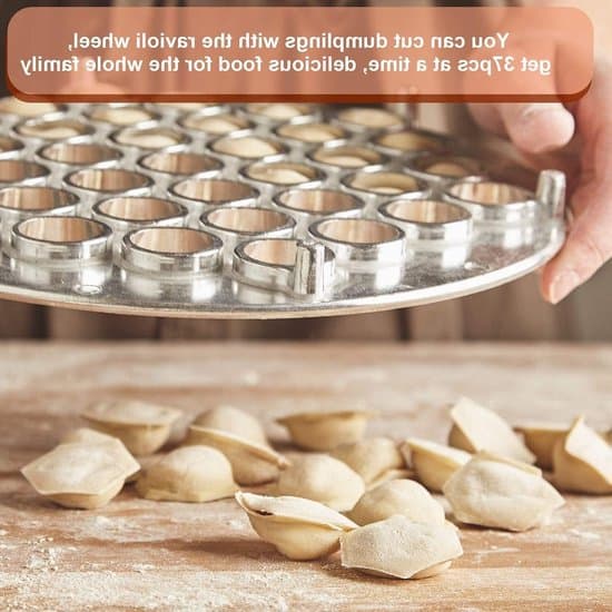 Dumpling Maker - Aluminiumslegering - 25 cm Diameter - 37 Huller - Hurtig og Nem Forberedelse - Perfekt Form - Dumpling Form