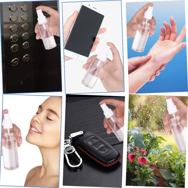 6 sprayflaskor, 30 ml små sprayflaskor i fin dimma av plast, tomma miniresflaskor