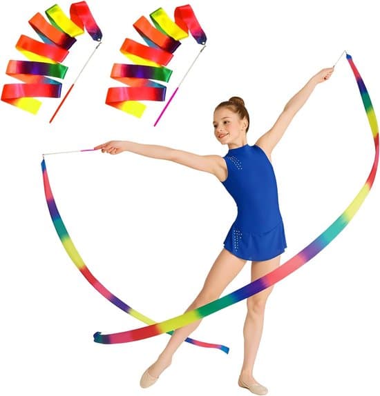 2-pak gymnastikmodstandsbånd - 2 meter - regnbuefarver