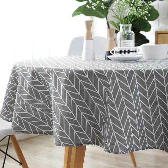 Rund dug i polyester-bomuldsblanding (150 cm, grå)