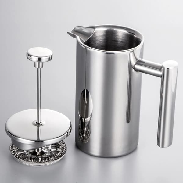 Kaffemaskine i rustfrit stål, isoleret tekande, stempelkande - 1000ml