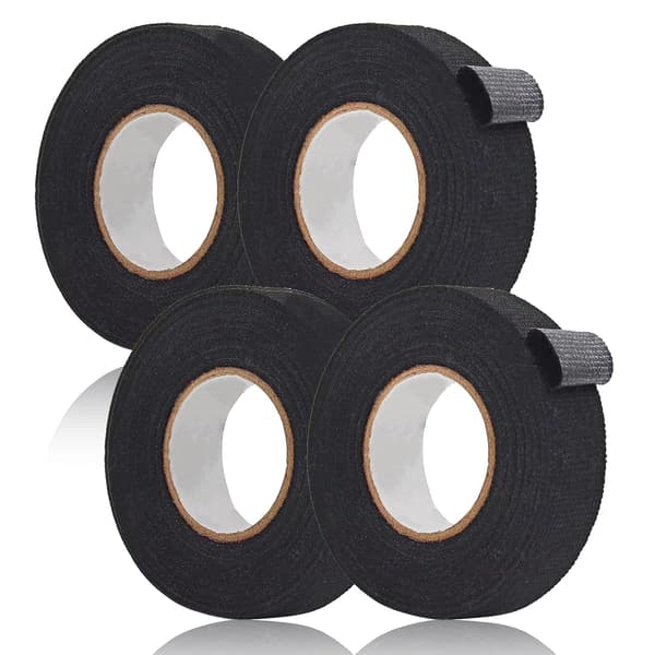 4 ruller sort stoftape - til bilens ledningsnet - 19mm x 15m