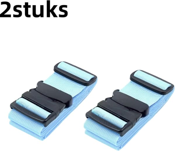 2-pak - Bagagestropper - Stropper - Bagagepakningsstropper - Justerbare bagagevognstropper - Sort