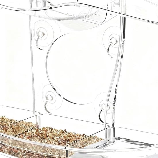 Fuglefoderbræt til vindue - Fuglefoderstation - Fuglefodring - Transparent akrylmateriale - 30x20x4 cm - Transparent
