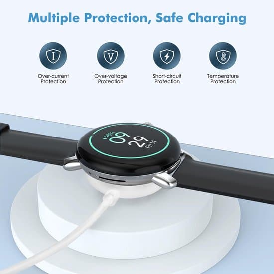 Magnetisk USB-C Oplader Dock Kabel (1m) til Google Pixel Watch 3/2 & Fitbit Versa 4/Sense 2