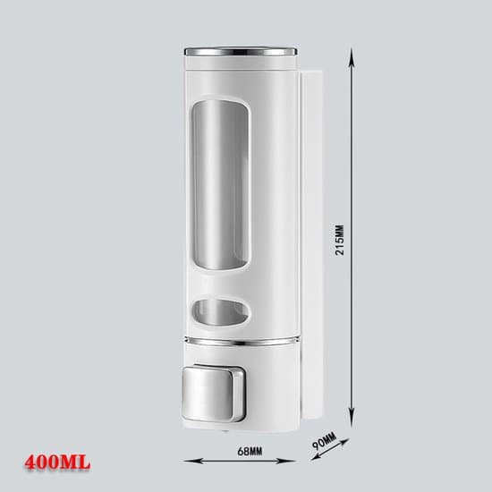 400 ml väggmonterad tekoppmodell, enkelkopp, handtryck, manuellt driven tvåldispenser, vit 1 stycke