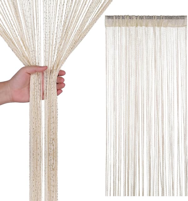 100x200cm Beige Perleforhæng til Dør