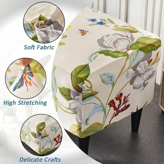 Rektangulært osmannisk-stil sofabetræk - Elastisk sofabetræk - Enkelt stykke - Polyester- og spandexblanding - Blomstermønster