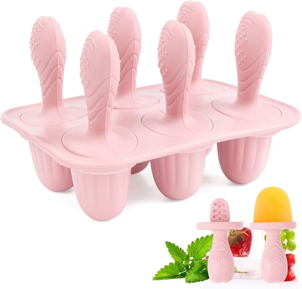 Baby Silikone Ispindeforme - 6-dele Sæt - Mini Ispindeforme - Små Ispindebeholdere - Ispindeforme - BPA-fri