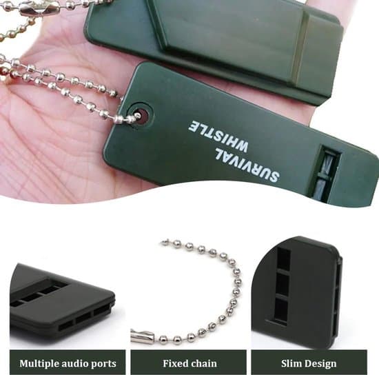 7x2,8 cm Trefrekvens Utomhus Nöd- och Campingöverlevnadsvisselpipa (2-pack)