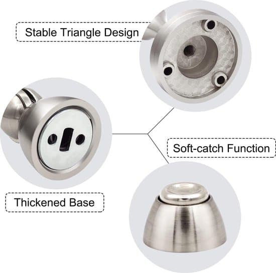 Silver 2-pack magnetisk dörrstoppare i rostfritt stål