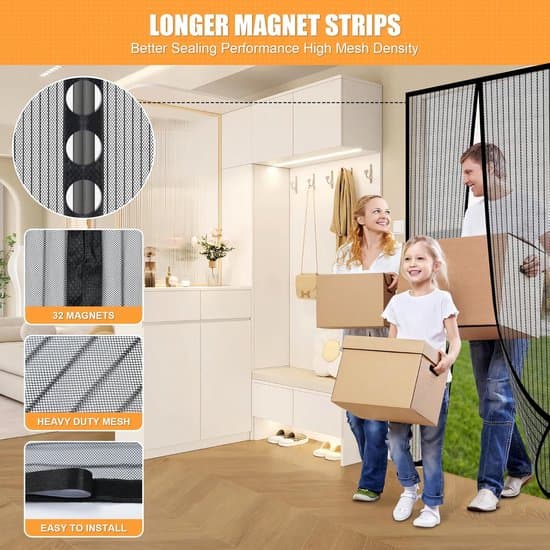 100x230cm Magnetisk Sort Premium Polyester Fluenet