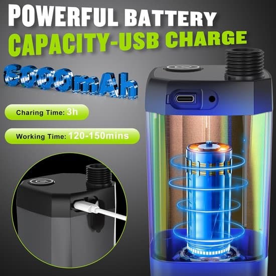 Bærbar bruser - campingbruser - bærbar bruser camping - Bærbar bruser til camping - 6000 mAh