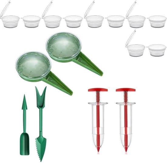 Minisåmaskine - Såmaskine - Havesåmaskine - Bærbart design - 10 cm - Rød