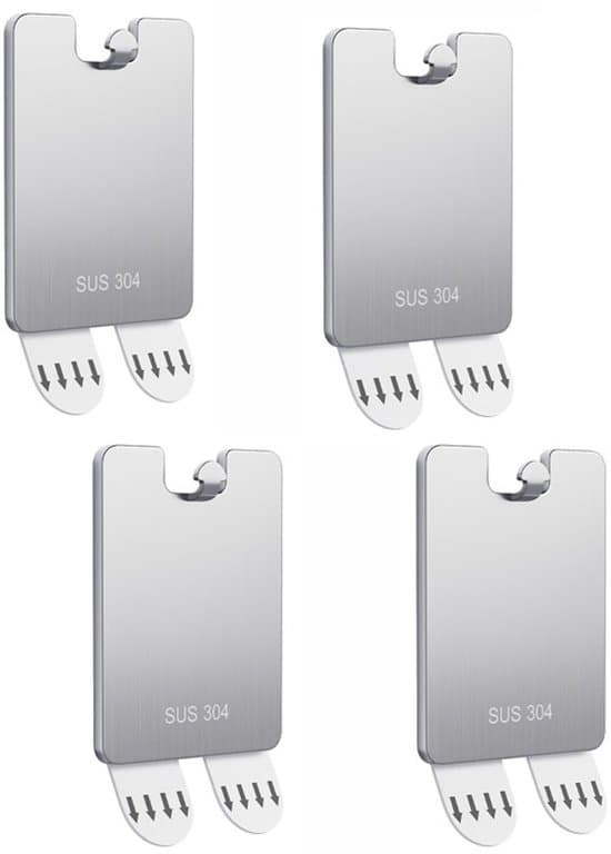 4-pack silver standard väggmonterad tavelramskrok och stativsystem