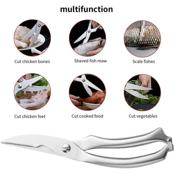 Køkkensaks - Rustfrit stål - Multifunktionel - 25 cm - Ergonomisk - Rustbestandig