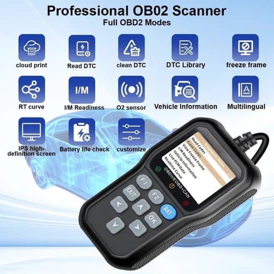 OBD2-scanner – Motorfejlkoder med livedata – Batterimonitor – Diagnosescanner til OBDII/EOBD/JOBD+CAN-køretøjer – til 1996 eller nyere