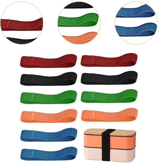 10-pack färgglada 30x2,5 cm Bento Box och Lunchbox Elastiska Remmar