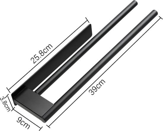 Poraamaton pyyheteline - Mattamusta - Tupla - 39 cm