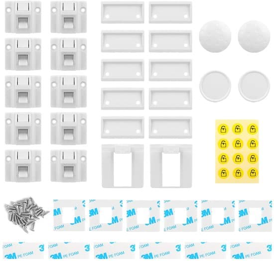 Magnetiska barnsäkerhetslås - dold design - 10-pack