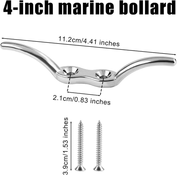 4-delt sæt marinepullerter, 11,2 cm marinekajpullerter, kraftige rebpullerter, velegnet til nautisk dekoration.