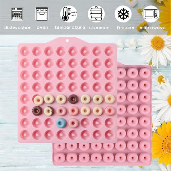 Silikone chokoladeforme, ultra-små mini runde donutforme, non-stick