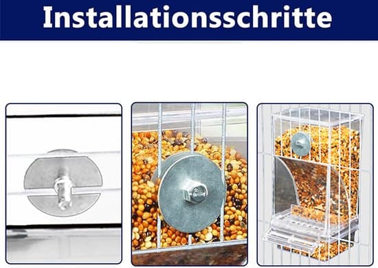 Automatiske fuglefoderautomater, gennemsigtige akryl fuglefoderautomater og bure, burtilbehør (foderautomater) til fugle, papegøjer og kanariefugle.