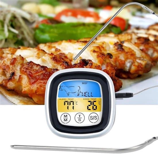 Digital grilltermometer - BBQ temperaturmätare - Grillning och matlagning - Snabb svarstid - Vit