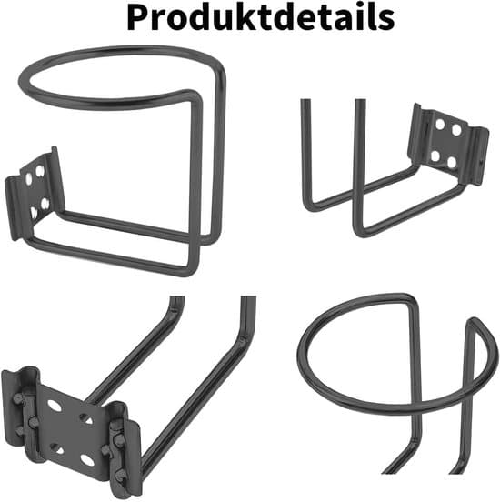 Vandkopholder - Rustfrit Stål - Universal Kopholder - Sæt med 2 - Sort