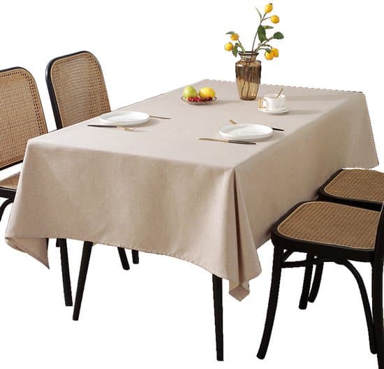 Vattenavvisande duk / soffbordsduk (100x160 cm) – Beige, linne-look, fläckresistent och lättskött