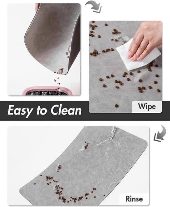 Badeværelsesmåtte - Kiselgur Badeværelsesmåtte - Absorberende Kæledyrsfodermåtte - Tynd Måtte - 60 x 40 cm - Hurtigtørrende og Absorberende - Skridsikker - Grå