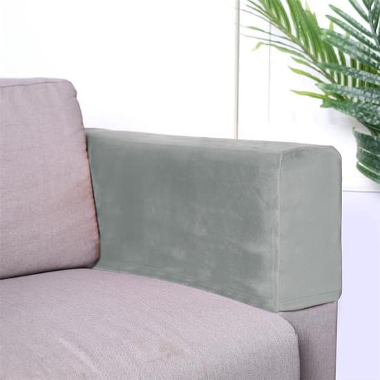 2-pack silvergrå elastiska soffarmstöd och fåtöljskydd
