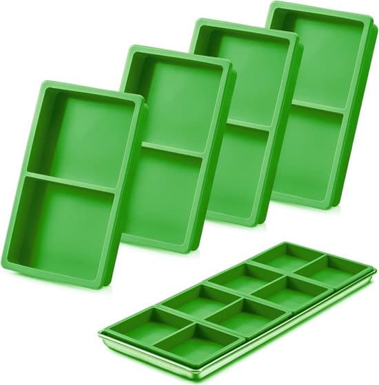 Silikonbakformsavdelare - Bakmattedelare - Silikonmatformar - 4-pack - Grön