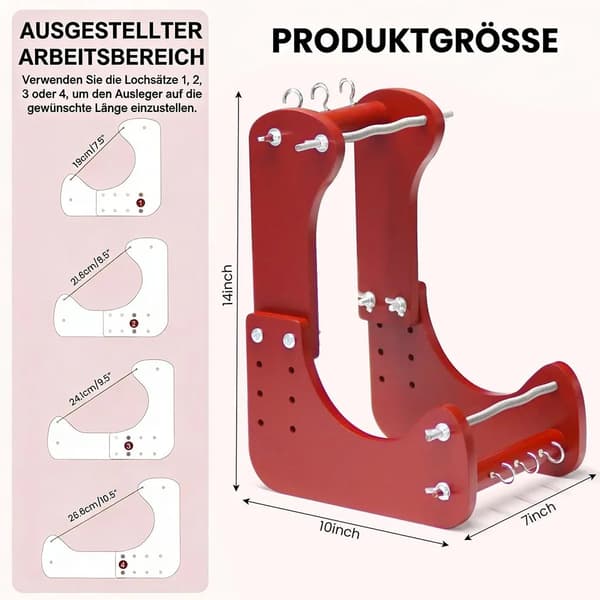 Træperlevæv, justerbart vertikalt perlevæv, træperlevævssæt, 4 længder tilgængelige, ergonomisk design, vippefunktion.