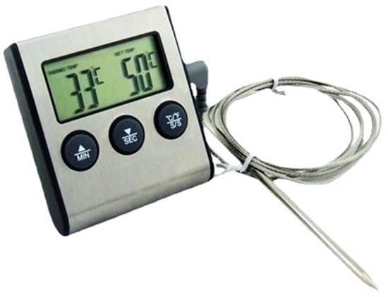 Digital kökstermometer - Kötttermometer - Termometer - Ugnstermometer - Kökstermometer - ABS-material - Silver