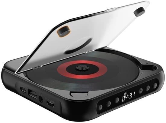 Bärbar CD-spelare - Bluetooth - Typ-C-laddning - Svart