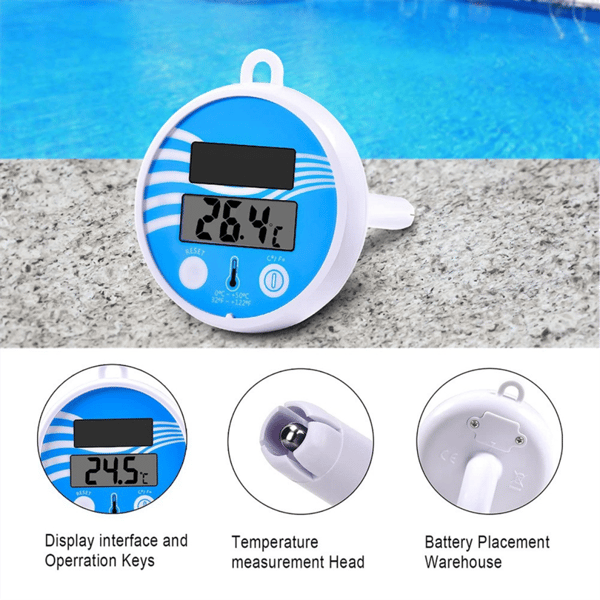 Trådlös flytande pooltermometer - Soldriven digital pooltermometer