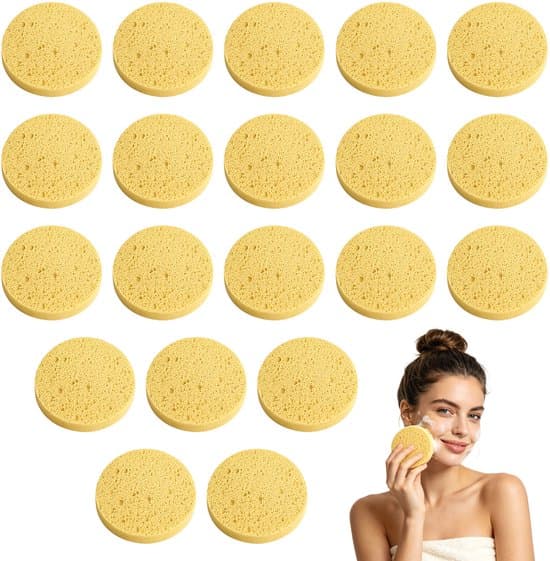 20-pak ultra-bløde ansigtssvampe - Cellulosefiber makeupfjerner rens