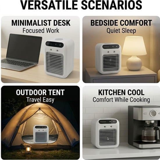 Bærbar Mini Aircondition, vandkølet fordampningskøler, 500 ml
