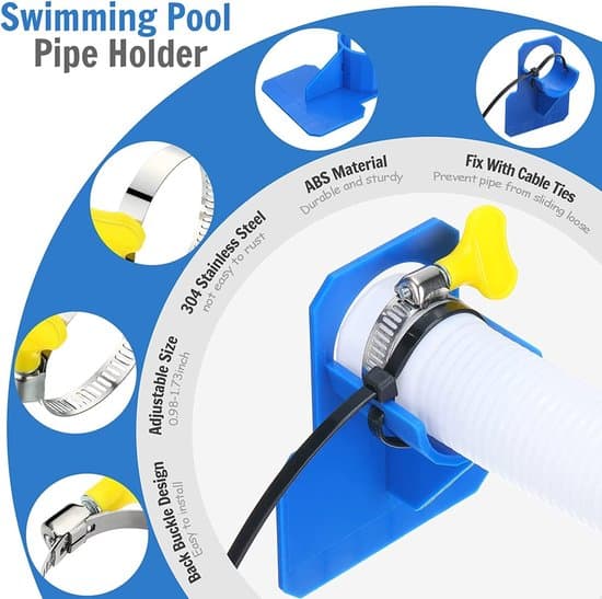 Slangeholder - 2 stk., til poolslange, Egnet til 26-38 mm (blå)