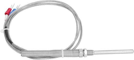 Temperatursensor - Termoelementprobe - Procesmåling - Rustfrit stål - M8 5x50mm - Sølv