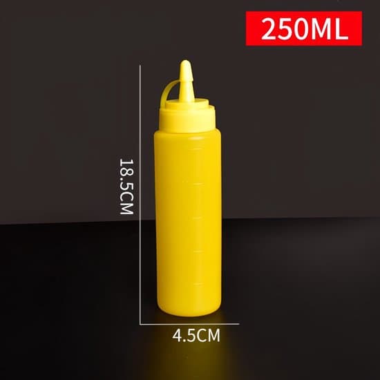 2 - Såsklämflaskor - Med lock - Lämplig för hemmakök Enkelhåls såsflaskor - 250 ml - Röd