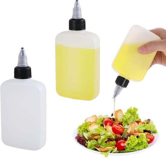 Klämflaskor, Dispenseringsflaska, Såsflaska, Klämflaska, såsflaskor, Garneringsflaska, Vit, Plastflaskor med lock (120 ml), 2 stycken