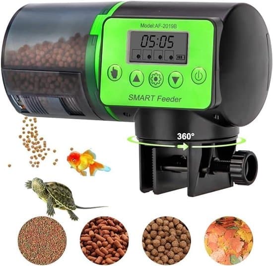 Automatisk foderautomat - Automatisk foderautomat - Fiskefoderautomat - 200 ml - Automatisk fiskefoderautomat - Fisk - Feriefodersystem - Automatisk fiskefoderautomat - Grøn