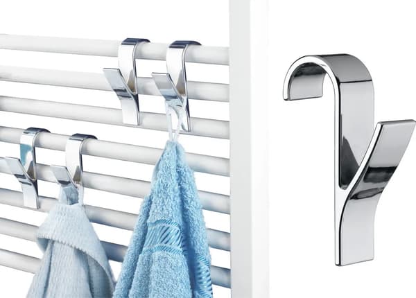Runda radiator krokar, förkromade, set om 4