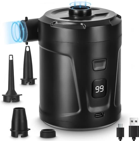 Elektrisk luftpumpe - 5200 mAh - Sort