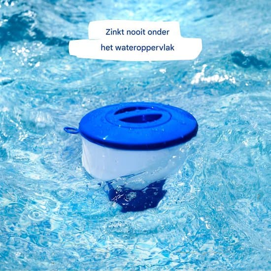 Flytande klordispenser för 7,6 cm tabletter, justerbart flöde, för pooler och spa, Diameter 16,2 cm - Blå, vit