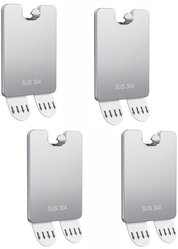 4-pack silver standard väggmonterad tavelramskrok och stativsystem