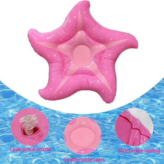 Oppustelig søstjerne-flyder - Pink - 150 cm