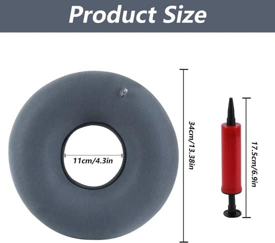 34 cm uppblåsbar munkring hemorrojdkudde med luftpump